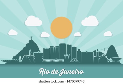 Rio de Janeiro skyline - Brazil - vector illustration