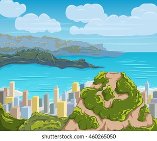 Rio de Janeiro skyline. Brazil city landscape. Vector illustration