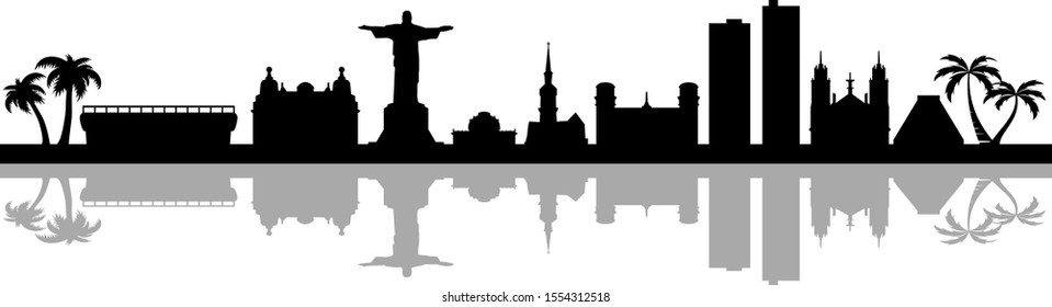 Rio de Janeiro Skyline City Silhouette