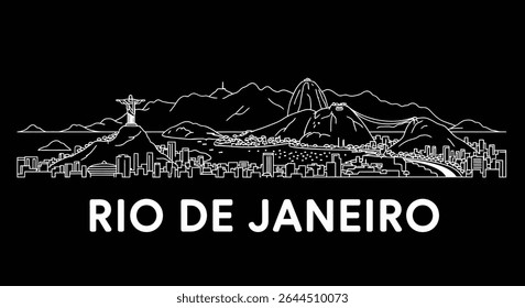 Rio de Janeiro Skyline Vetor Landmark.