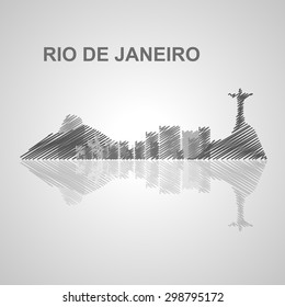 Rio de Janeiro skyline  for your design, concept Illustration.