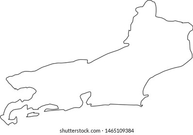 Rio de Janeiro state map in Brazil