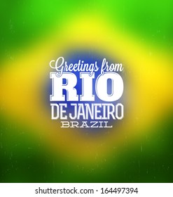 Rio De Janeiro - Typogrpahic Greeting Card