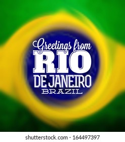 Rio De Janeiro - Typogrpahic Greeting Card