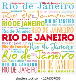 Rio de Janeiro wallpaper word cloud, travel concept background