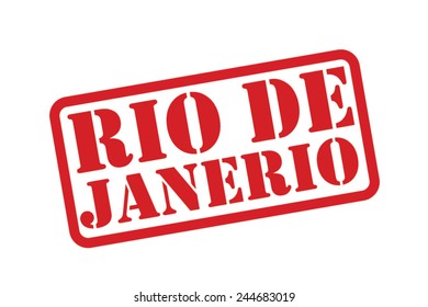 RIO DE JANERIO Red Rubber Stamp vector over a white background.