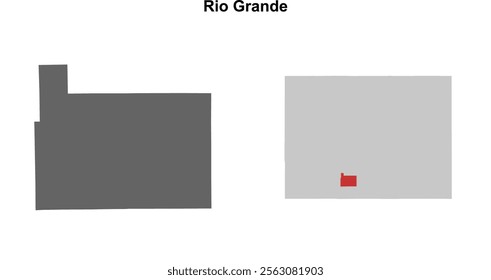 Rio Grande County (Colorado) blank outline map set