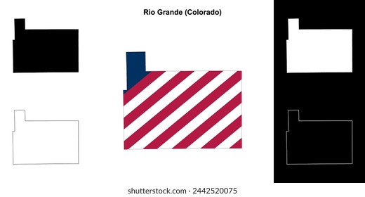 Rio Grande county (Colorado) outline map set