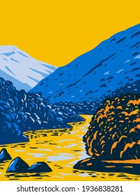 The Rio Grande Del Norte National Monument in Fall Located in Taos County New Mexico WPA Poster Art