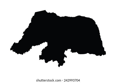 Rio Grande Do Norte, Brazil, vector map isolated on white background. High detailed silhouette illustration. 