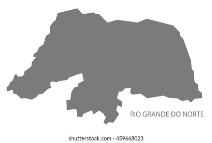 Rio Grande do Norte Brazil Map grey