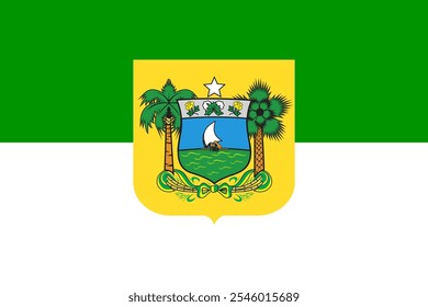 Rio Grande do Norte, Brazil's flag: reflecting rich history, cultural heritage, and stunning coastal landscapes. Ideal for projects celebrating this unique state