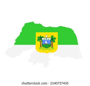 Rio Grande Do Norte map flag vector silhouette illustration isolated on white background. Brazil state Rio Grande Do Norte map symbol. South America territory.