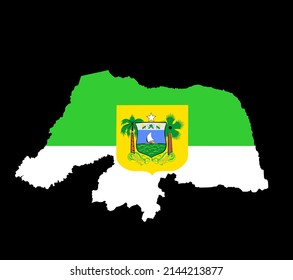 Rio Grande Do Norte map flag vector silhouette illustration isolated on black background. Brazil state Rio Grande Do Norte map symbol. South America territory.