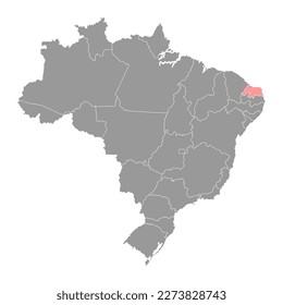 Rio Grande do Norte Map, state of Brazil. Vector Illustration.