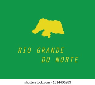 Rio Grande do Norte outline map Brazil state region 