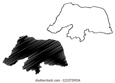 Rio Grande do Norte (Region of Brazil, Federated state, Federative Republic of Brazil) map vector illustration, scribble sketch Rio Grande do Norte) map