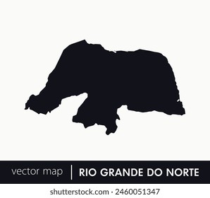 Rio Grande do Norte state map. Federative unit of Brazil. Vector map for any needs.	