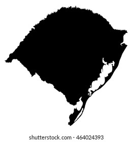 Rio grande do sul  black map on white background vector