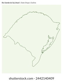 Rio Grande do Sul, Brazil. Simple vector map. State shape. Outline style. Border of Rio Grande do Sul. Vector illustration.