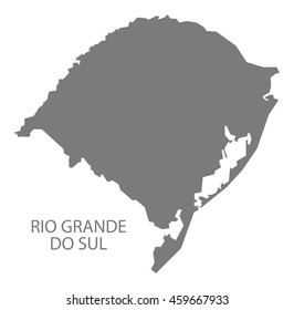 Rio Grande do sul Brazil Map grey