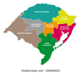 rio grande do sul colorful administrative map