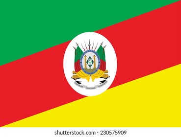 Rio Grande do Sul flag vector illustration isolated. State in Brazil. South America region national symbol. Patriotic emblem.