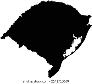 Rio Grande Do Sul map vector silhouette illustration isolated on white background. Brazil state Rio Grande Do Sul country symbol. South America territory.