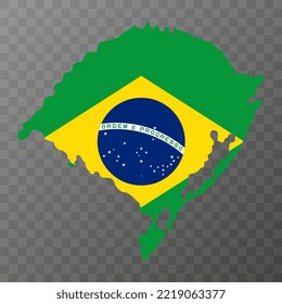 Rio Grande do Sul Map, state of Brazil. Vector Illustration.