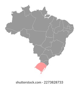 Rio Grande do Sul Map, state of Brazil. Vector Illustration.