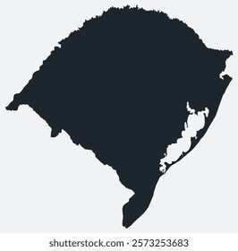 Rio Grande do Sul map. Just a simple border map. Shape of the state. Flat blank Rio Grande do Sul outline. Vector boundary illustration.