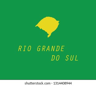 Rio Grande do Sul outline map Brazil state region 