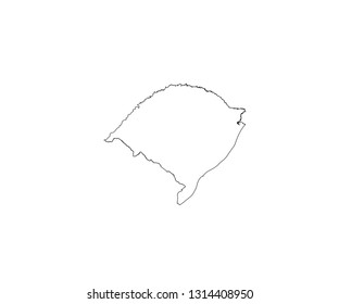 Rio Grande do Sul outline map Brazil state region 