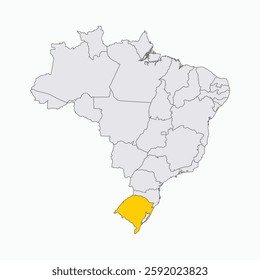 Rio Grande Do Sul Region highlighted on Brazil map