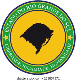 Rio Grande do Sul stamp in Portuguese, State of Rio Grande do Sul, Liberty, Equality, Humanity