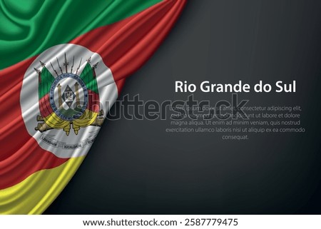 Rio Grande do Sul state flag on dark background. Symbol of Brazilian heritage.