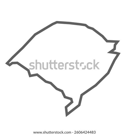 Rio Grande Do sul State of Brazil, map vector line