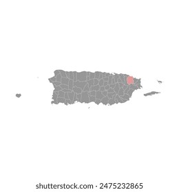 Rio Grande map, administrative division of Puerto Rico. Vector illustration.