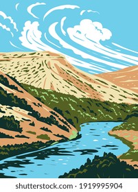 Rio Grande River That Begins in Colorado and Flows to Gulf of Mexico WPA Poster Art