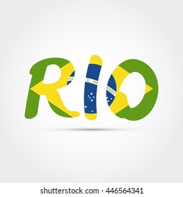 Rio -letter design with brazilian flag