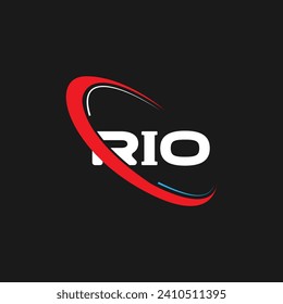 RIO letter Logo design. Initials RIO logo linked with circle and uppercase monogram logo. RIO typography for technology, business and real estate brand logo design