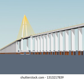 Rio Negro Bridge in Manaus Amazonas