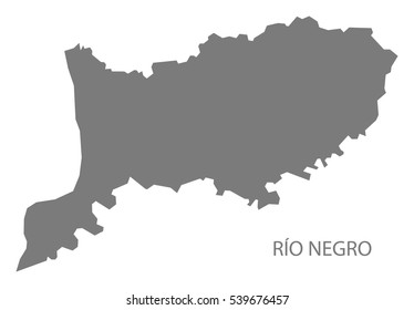 Rio Negro Uruguay Map In Grey