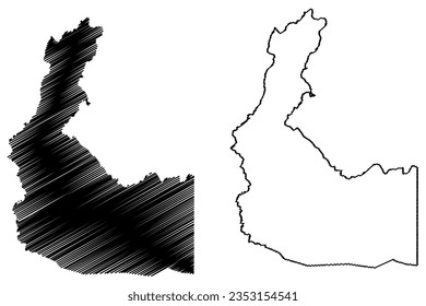 Rio Novo do Sul municipality (Espírito Santo state, Municipalities of Brazil, Federative Republic of Brazil) map vector illustration, scribble sketch map