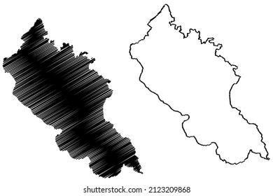 Rio Real municipality (Bahia state, Municipalities of Brazil, Federative Republic of Brazil) map vector illustration, scribble sketch Rio Real map