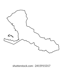 Rio San Juan Department map, administrative division of Nicaragua. Vector illustration.