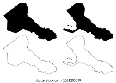 Rio San Juan Department (Republic of Nicaragua, Departments of Nicaragua) map vector illustration, scribble sketch Río San Juan (NI-SJ) map