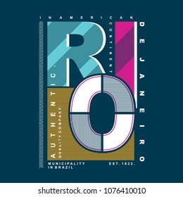 rio typography graphic t shirt design,vector illustration artistic art