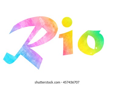 Rio vector 2016 Brazil Summer 2016 Rio de Janeiro banner with abstract colorful backrop. Hand drawn Vector flat design illustration clip art graphics. Rio sport games background 2016, Rio backdrop