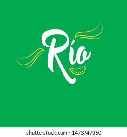 Rio Written Yellow Letter On Green Stock Vector (Royalty Free ...